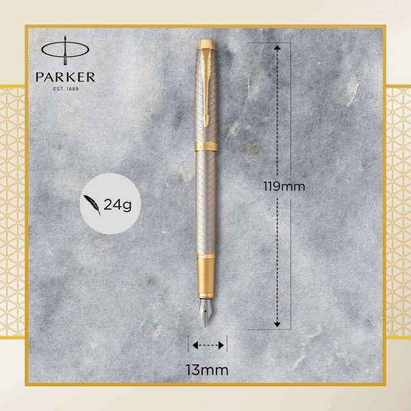 Ручка перьев. Parker IM Premium F323 (CW1931684) Grey GT F сталь нержавеющая подар.кор.