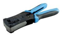 Инструмент обжимной Hyperline HT-N468B для RJ-45, RJ-12, RJ-11 (упак:1шт) черный/голубой