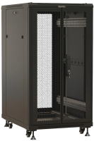 Шкаф коммутационный Hyperline (TTBR-1866-DD-RAL9004) напольный 18U 600x600мм пер.дв.перфор.2ств. зад