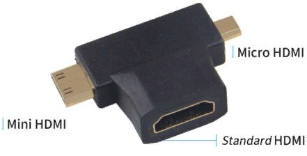 Переходник аудио-видео Premier 5-895-6 Micro HDMI (m)/HDMI (f)/Mini HDMI (m) черный
