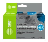Картридж струйный Cactus CS-CZ110AE №655 голубой (14.6мл) для HP DJ IA 3525/5525/4525