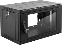 Шкаф коммутационный ЦМО (ШРН-9.650-9005) настенный 9U 600x658мм пер.дв.стекл 200кг черный 600мм 180град.