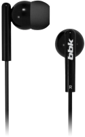 Наушники вкладыши BBK EP-1003S 1.2м черный проводные в ушной раковине (EP-1003S (B))