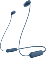 Гарнитура внутриканальные Sony WI-C100 синий беспроводные bluetooth шейный обод (WI-C100/LZ)