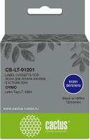 Картридж ленточный Cactus CS-LT-91201 91201 черный на белом 12x4 для Dymo Letra Tag LT-100H