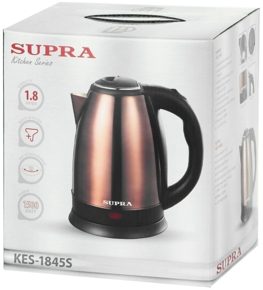Чайник электрический Supra KES-1845S 1.8л. 1500Вт медный (корпус: нержавеющая сталь)
