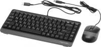 Клавиатура + мышь A4Tech Fstyler F1110 клав:черный/серый мышь:черный/серый USB Multimedia (F1110 GREY)