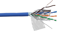 Кабель информационный Lanmaster LAN-5EFTP-LSZH-BL кат.5е F/UTP общий экран 4X2X24AWG LSZH внутренний 305м синий