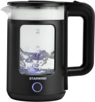 Чайник электрический Starwind SKG1053 1.7л. 1800Вт черный (корпус: стекло)