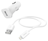 Автомобильное зар./устр. Hama H-183291 1A для Apple кабель Apple Lightning белый (00183291)