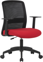 Кресло Cactus CS-MC333-BKRD черный сиденье темно-красный сетка/ткань низк.спин. крестов. пластик пластик черный