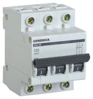 Выключатель автоматический IEK MVA25-3-025-C Generica 25A тип C 4.5kA 3П 400В 3мод серый (упак.:1шт)