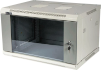 Шкаф коммутационный Lanmaster PRO (TWT-CBWPG-4U-6X4-GY) настенный 4U 600x450мм пер.дв.стекл 60кг серый 350мм 18.9кг 279мм IP20 металл