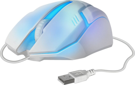 Мышь Defender Cyber MB-560L белый оптическая 1600dpi USB для ноутбука 2but (52561)