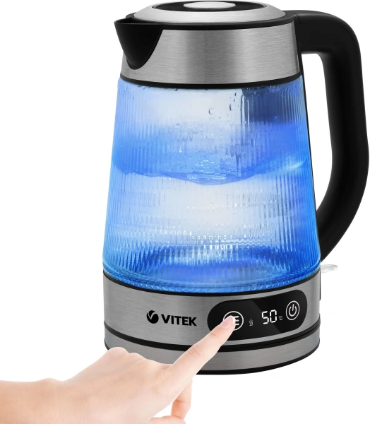 Чайник электрический Vitek VT-8825 1.8л. 2200Вт прозрачный корпус: стекло
