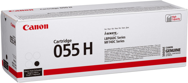 Картридж лазерный Canon 055HBK 3020C002 черный (7600стр.) для Canon LBP663Cdw/LBP664Cx/MF746Cx/MF742Cdw/MF744Cdw