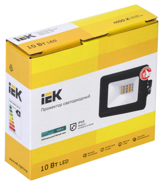 Прожектор уличный IEK СДО LPDO601-10-40-K02 светодиодный 10Втчерный