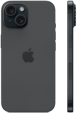 Смартфон Apple iPhone 15 A3090 128Gb черный 3G 4G 1Sim 6.1" OLED 1179x2556 iOS 17 48Mpix 802.11 a/b/