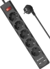 Сетевой фильтр Defender DFS 753 3м (5 розеток) черный (коробка)
