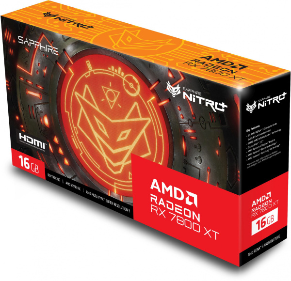 Видеокарта Sapphire PCI-E 4.0 11330-01-20G NITRO+ RX 7800 XT GAMING OC AMD RX7800XT 16Gb 256bit GDDR