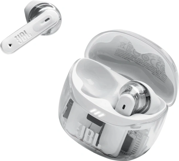 Гарнитура вкладыши JBL Tune Flex 2 Ghost Edition прозрачный/белый беспроводные bluetooth в ушной раковине (JBLTFLEX2GWHT)