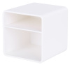 Подставка Deli ENS011WHITE Nusign 2отд. для письменных принадлежностей 84х84х86мм белый пластик