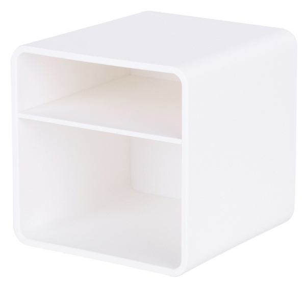 Подставка Deli ENS011WHITE Nusign 2отд. для письменных принадлежностей 84х84х86мм белый пластик