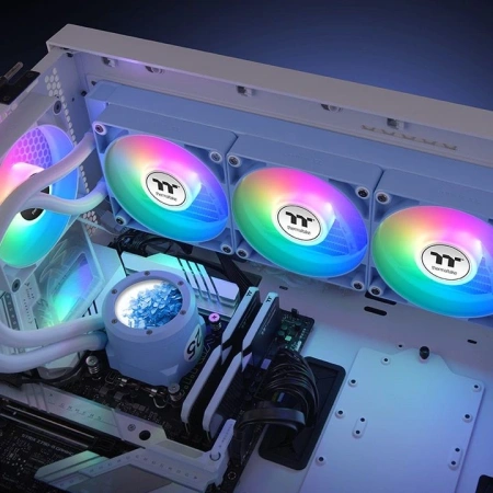 Система водяного охлаждения Thermaltake TH360 V2 Ultra ARGB Soc-AM5/AM4/1200/1700/1851 голубой 4-pin 25.8dB Al+Cu LCD Ret (CL-W420-PL12BU-A)