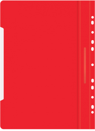 Папка-скоросшиватель Бюрократ PS-P20RED A4 прозрач.верх.лист боков.перф. пластик красный