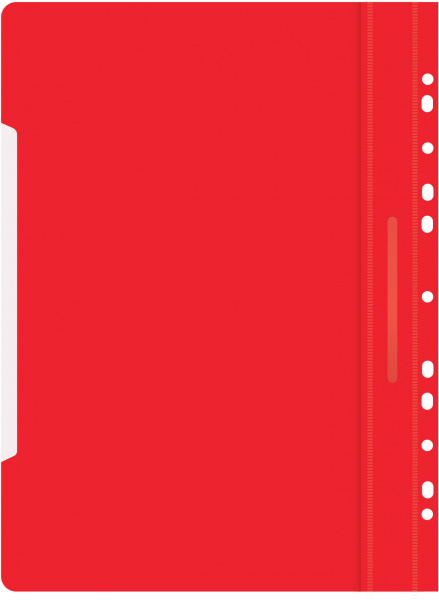Папка-скоросшиватель Бюрократ PS-P20RED A4 прозрач.верх.лист боков.перф. пластик красный