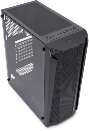 Корпус Оклик OCC-MD302 черный без БП ATX 6x120mm 2xUSB2.0 1xUSB3.0 audio bott PSU