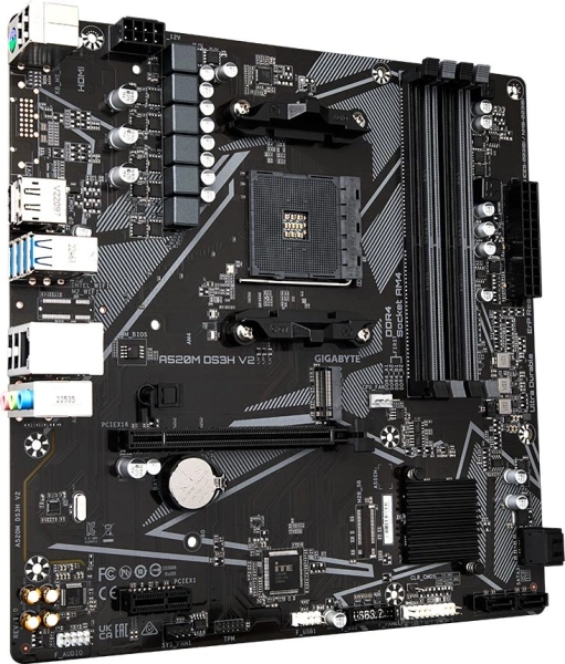 Материнская плата Gigabyte A520M DS3H V2 Soc-AM4 AMD A520 4xDDR4 mATX AC`97 8ch(7.1) GbLAN RAID+HDMI
