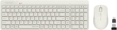 Клавиатура + мышь A4Tech Fstyler FG2300 Air клав:бежевый мышь:бежевый USB беспроводная slim (FG2300