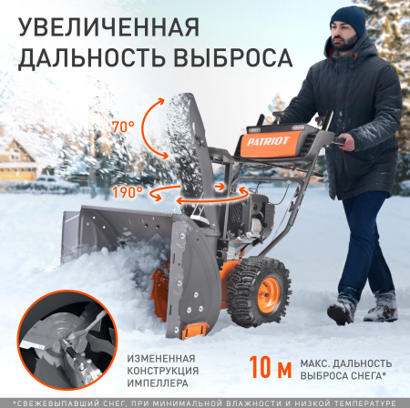 Снегоуборщик бензин. Patriot СИБИРЬ 62 7л.с.