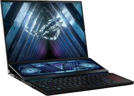 Ноутбук Asus ROG Zephyrus Duo 16 GX650PY-NM083W Ryzen 9 7945HX 32Gb SSD2Tb NVIDIA GeForce RTX4090 16Gb 16" IPS WQXGA (2560x1600) Windows 11 Home black WiFi BT Cam (90NR0BI1-M004V0)