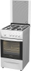 Плита Газовая Darina 1D1 GM 241 008 W белый/черный (стеклянная крышка) реш.чугун