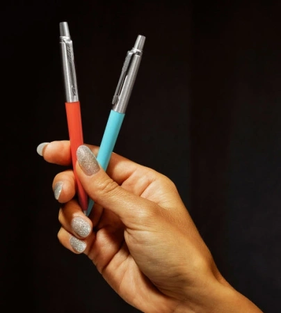 Набор ручек Parker Jotter Originals 70s Glam Rock (2162141) Azure Blue/Vermilion M син. черн. блистер ручка шариковая 2шт.