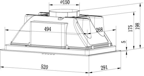 Вытяжка встраиваемая Weissgauff BOX 850 WH белый управление: кнопочное (1 мотор)