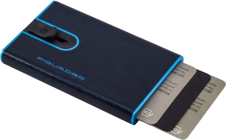 Набор подарочный мужской Piquadro Blue Square CUBOX15B2R/BLU2 ремень/чехол для кредитных карт синий натур.кожа