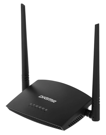 Роутер беспроводной Digma DWR-N301 N300 10/100BASE-TX черный (упак.:1шт)