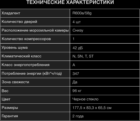 Холодильник Hyundai CM5005F 3-хкамерн. черное стекло инвертер