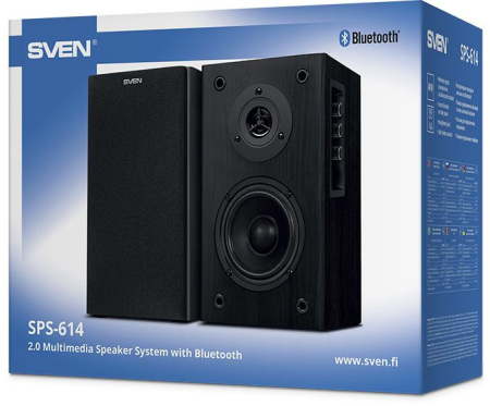 Колонки Sven АС SPS-614 2.0 черный 40Вт BT