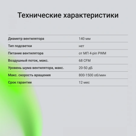 Вентилятор Digma DFAN140PWM-1BK 140x140 4-pin 50dB Ret