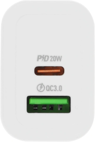 Сетевое зар./устр. Hoco N61 Gentle 20W 3A (PD+QC) USB-A/Type-C универсальное белый (44242)
