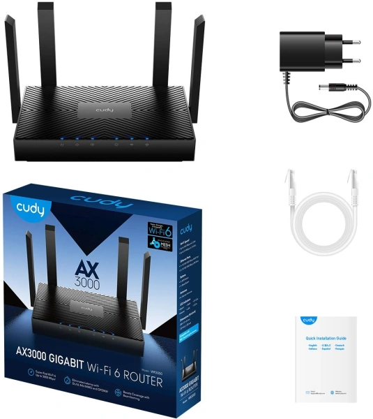 Роутер Cudy WR3000 AX3000 Wi-Fi черный