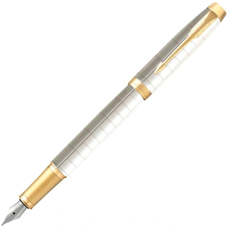 Ручка перьев. Parker IM Premium F318 (CW2143649) Pearl GT F сталь нержавеющая подар.кор.