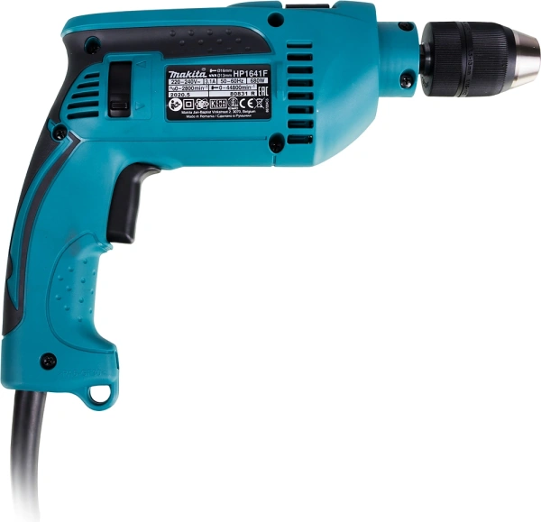 Дрель ударная Makita HP1641K 680Вт патрон:быстрозажимной реверс (кейс в комплекте)