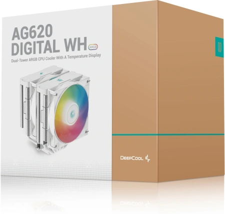 Устройство охлаждения(кулер) Deepcool AG620 Digital Wh ARGB Soc-AM5/AM4/1151/1200/2066/1700 4-pin 29
