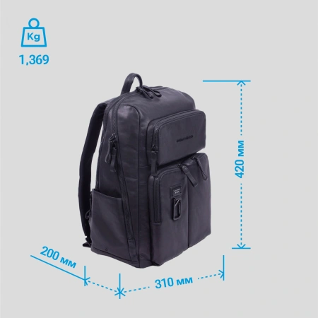 Рюкзак унисекс Piquadro Harper CA3349AP/N черный кожа