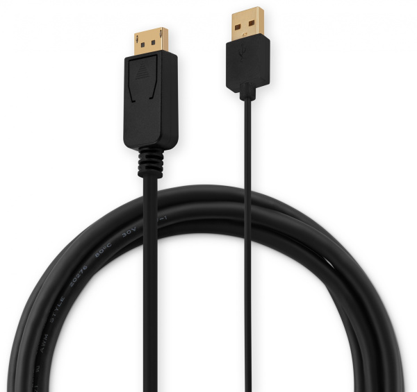 Кабель аудио-видео Buro HDMI (m)/DisplayPort (m) 2м. позолоч.конт. черный (HDMI-DP-2M)